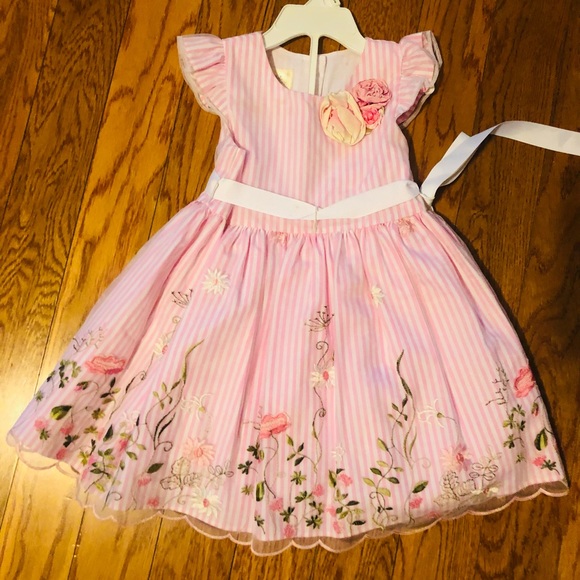 Pink and floral embroidery print dress in size 24m - Picture 1 of 3